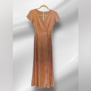 Sienna Sky Orange Floral Midi Dress